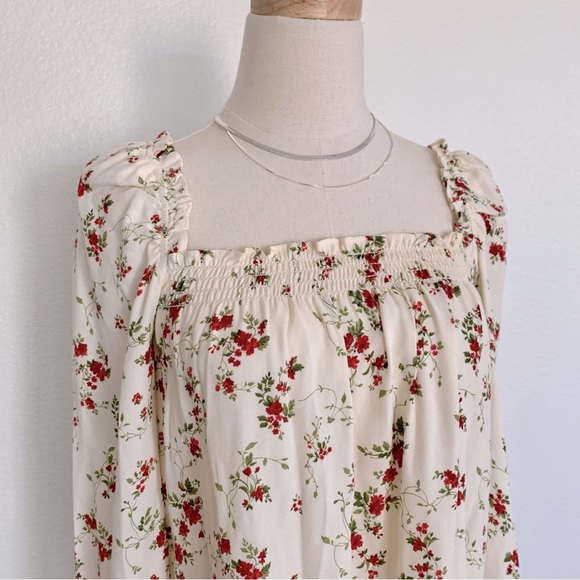 Reformation Hudsen Dress in Annaliese Mini Floral Vines Print - Picture 4 of 16